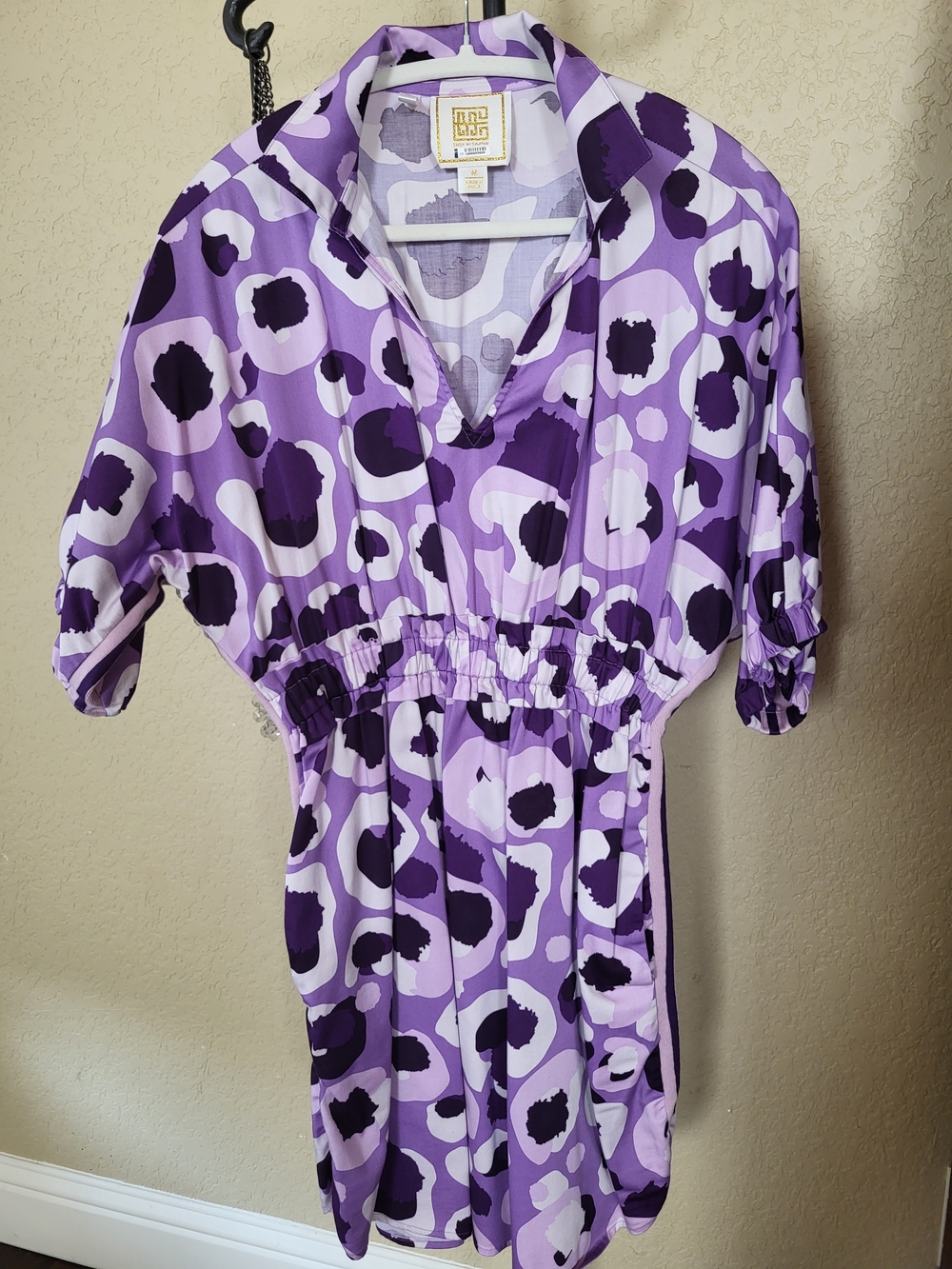 Emily MCCARTHY TCU Lilac & PURPLE  Printed V-Neck Women’s Dress